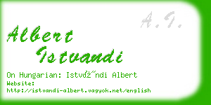 albert istvandi business card